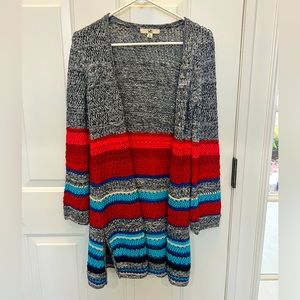 YA Los Angeles Multi Color Striped Cardigan- Size Medium